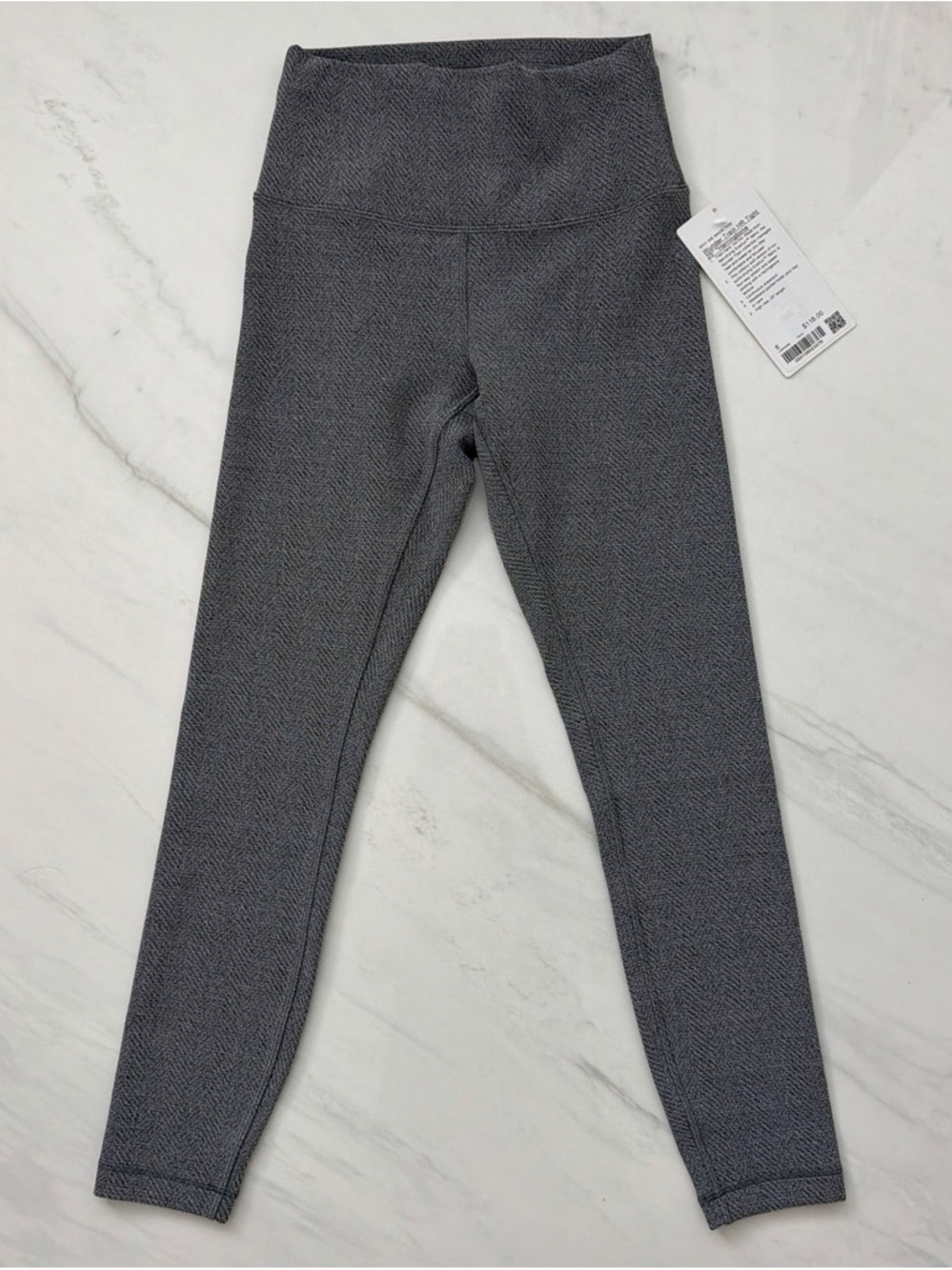 New With Tags Lululemon Wunder Train High Rise Tight 25" Size 6 Herringbone